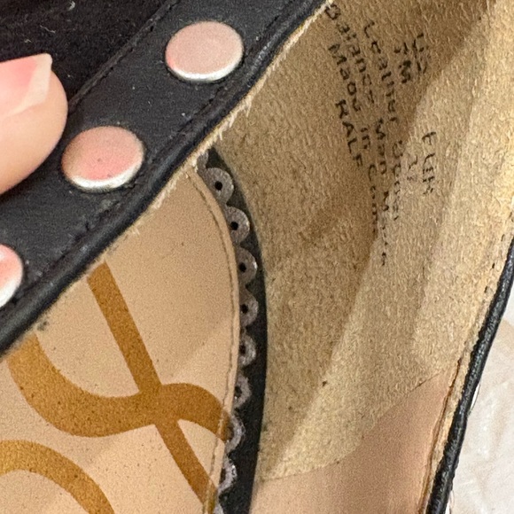 Sam Edelman Black Stud-Trim Suede Ballet Flats - Picture 3 of 4